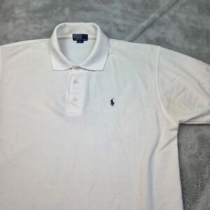 Polo Ralph Lauren Polo Shirt Mens XXL White Short Sleeve Made in USA Cotton